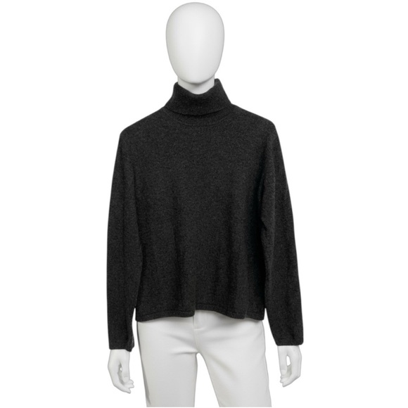 Valerie Stevens Two Ply Cashmere Gray Turtleneck Sweater Women’s Size Large - Picture 5 of 9